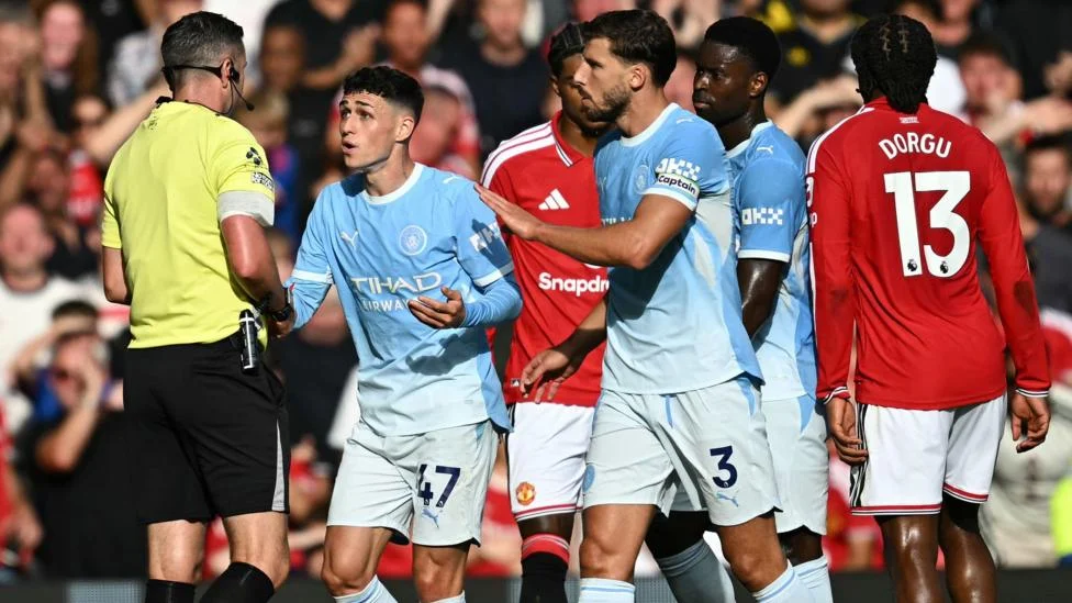 Manchester City's Phil Foden Sees Red During Heated Derby Clash at Old Trafford