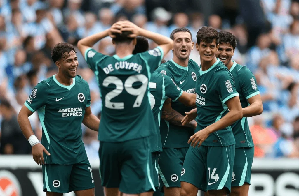 Brighton Surge into Top Four Following Dominant 5-0 Victory Over 10-Man Coventry